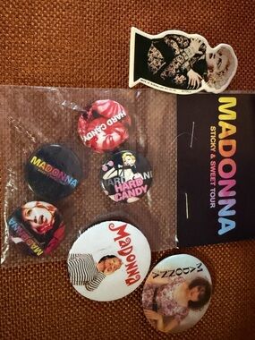 Vintage Madonna Tour Pin/Button badge Lot - Vogue, Girlie Show + Sticky & Sweet